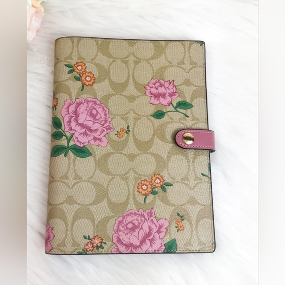Coach Accessories - Coach Notebook In Signature Canvas With Prairie Rose Print